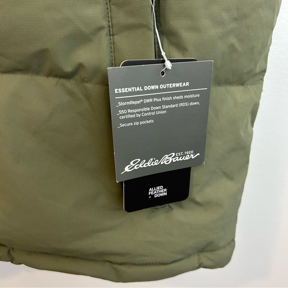 NWT Eddie Bauer Essential Down Vest Green Size Tall XL - Picture 13 of 14